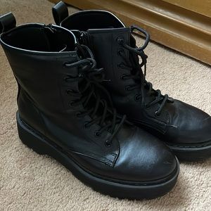 Target brand. Black laced/zipper combat boots.8.5